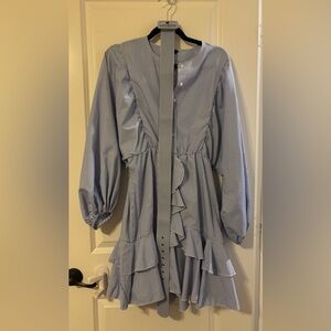 Blue Gingham Ruffle Dress